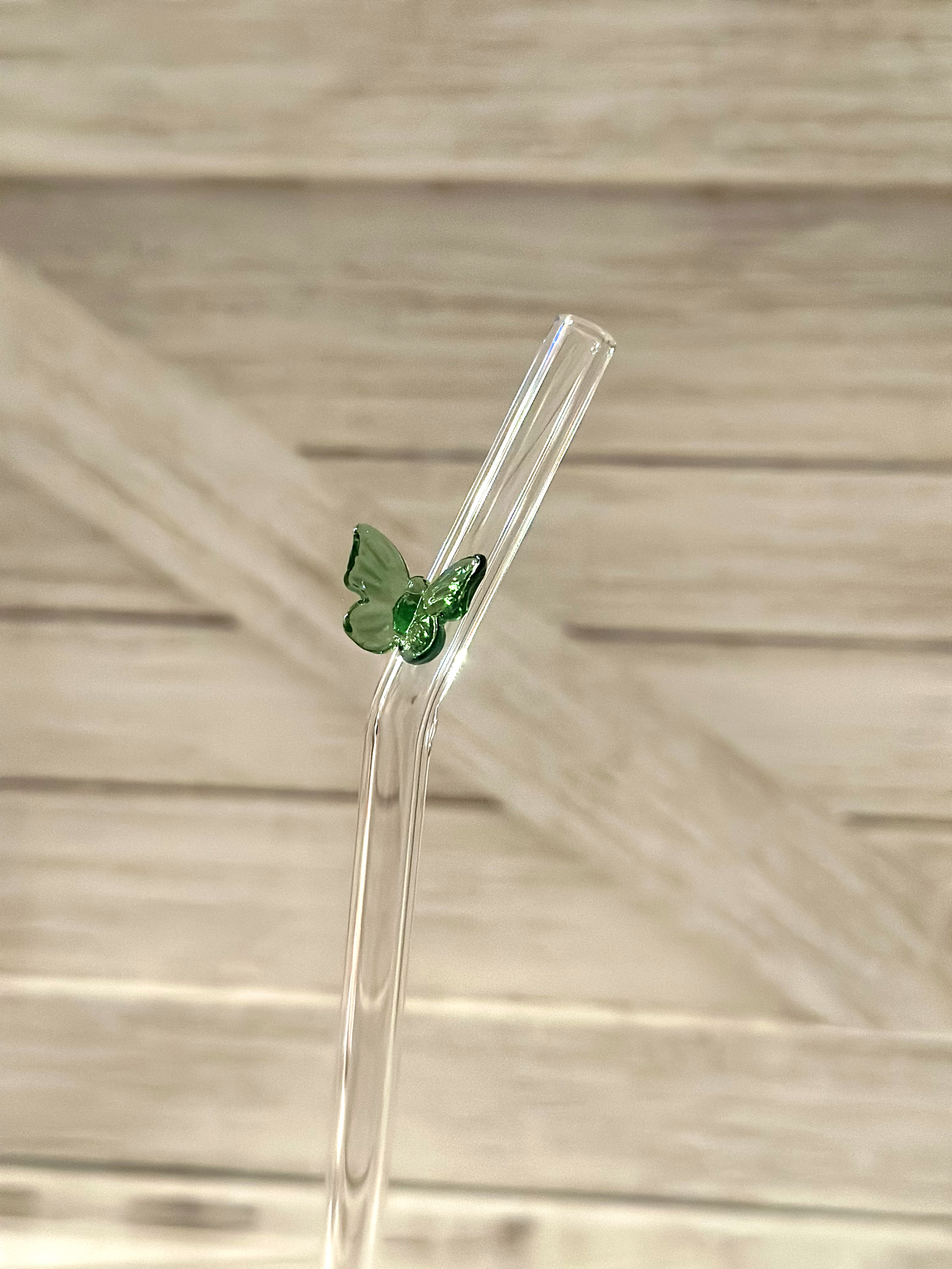 Colorful Butterfly Glass Straw