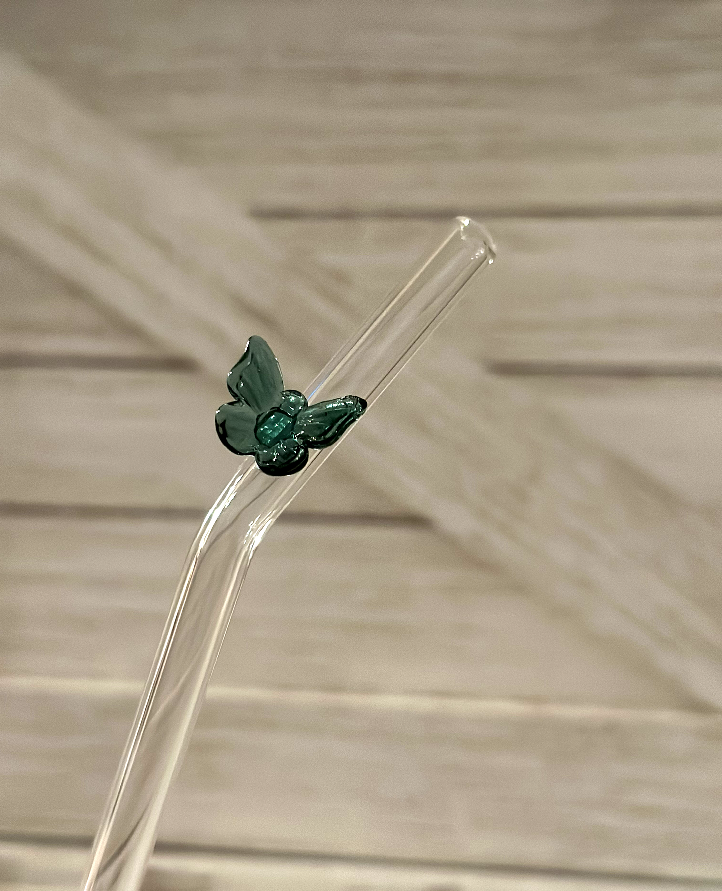 Colorful Butterfly Glass Straw