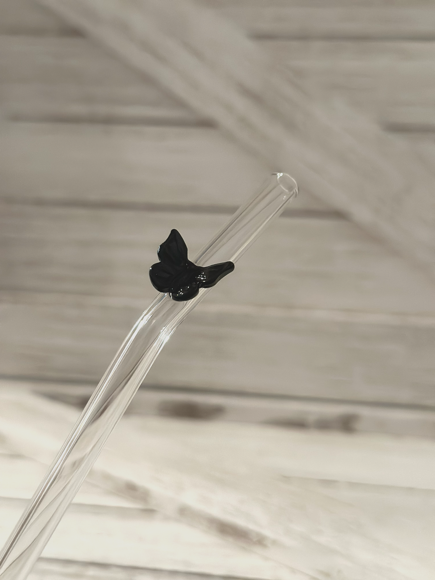Colorful Butterfly Glass Straw