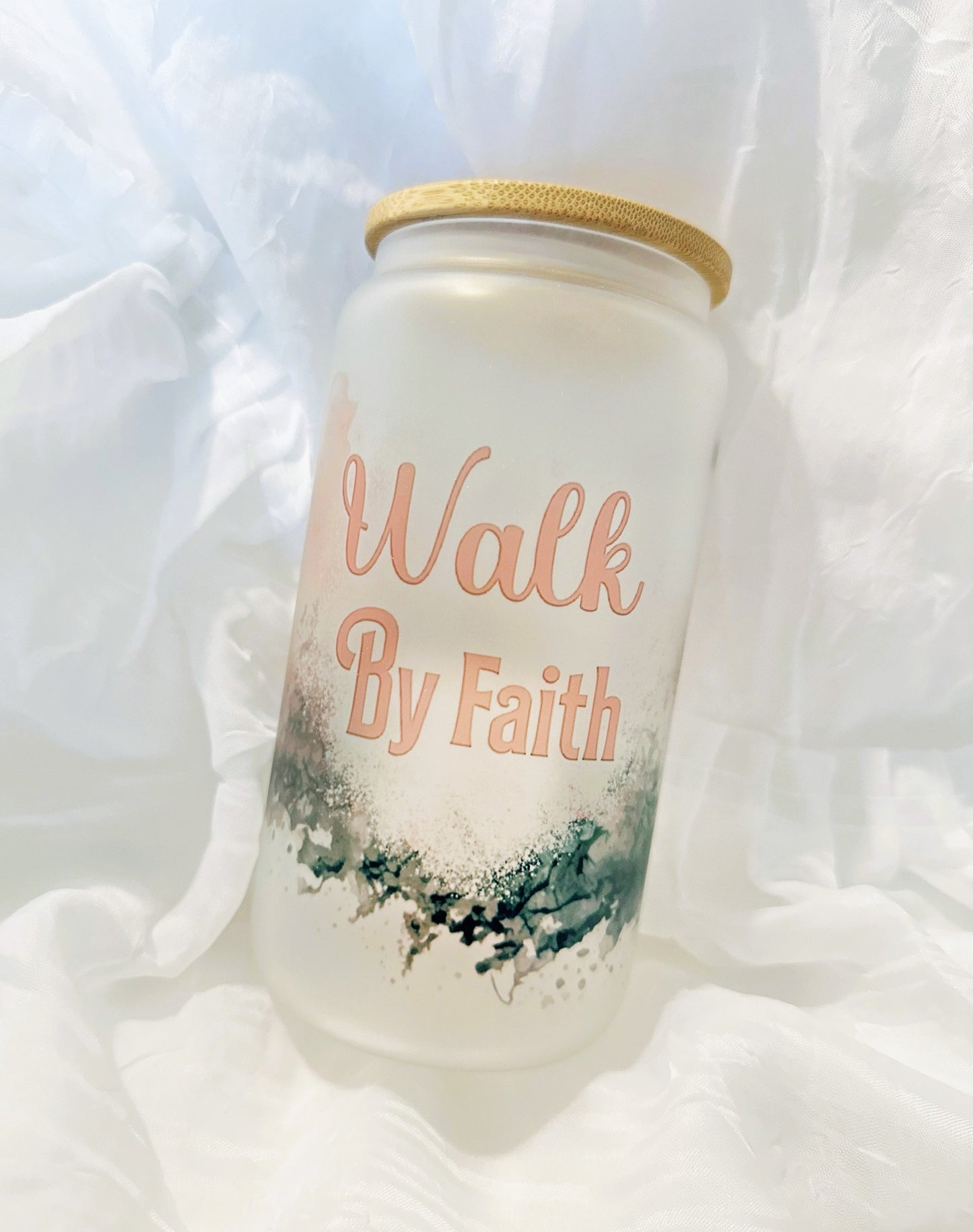 Walk by Faith Glass Cup