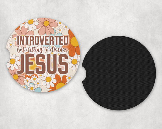 Introverted But Willing To Discuss Jesus Coasters