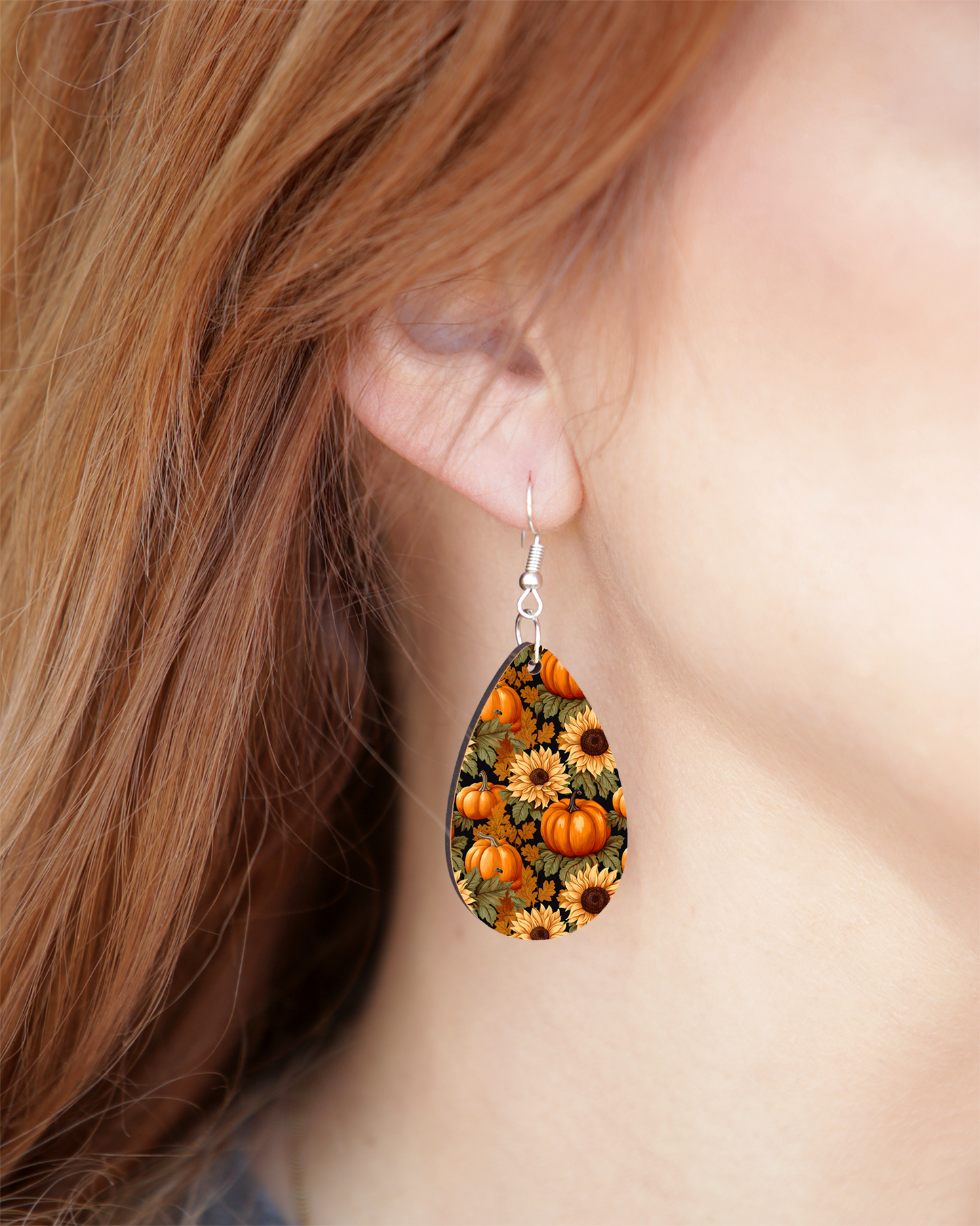 Pumpkins and Sunflowers Earrings