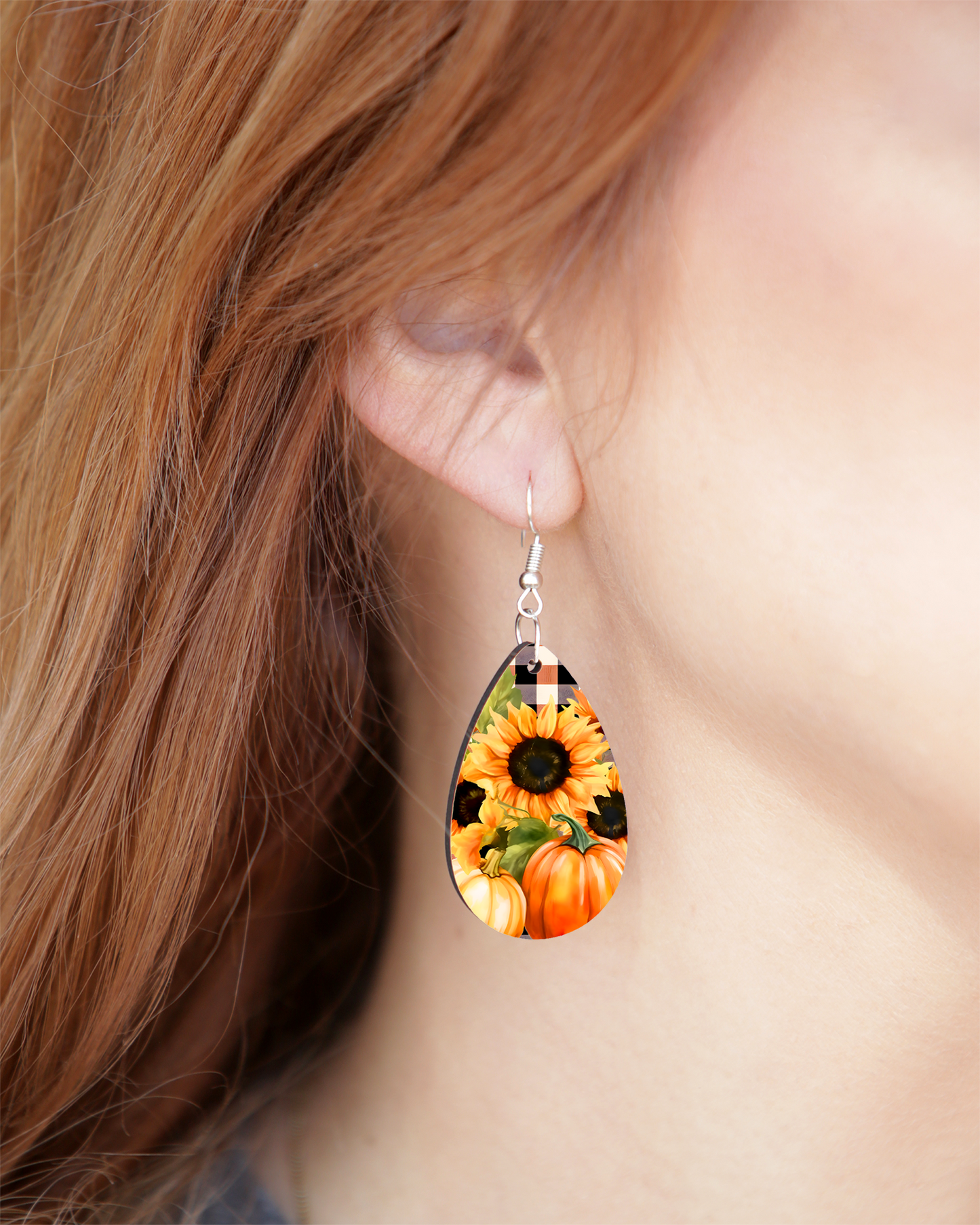 Checkered Sunflowers Earrings