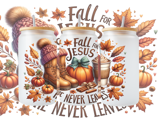 Fall For Jesus Glass Cup