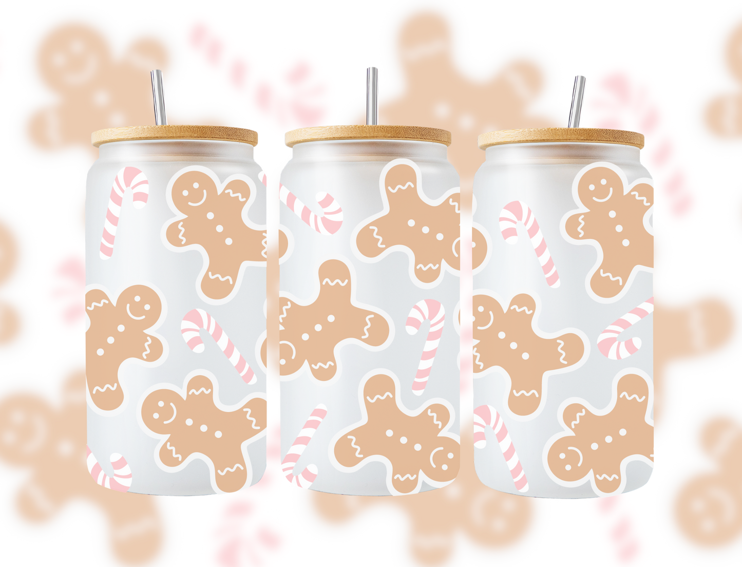 Gingerbread Man Glass Cup