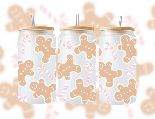 Gingerbread Man Glass Cup