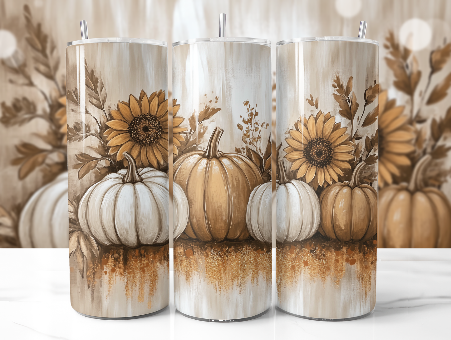 Pumpkins and Sunflowers Tumbler